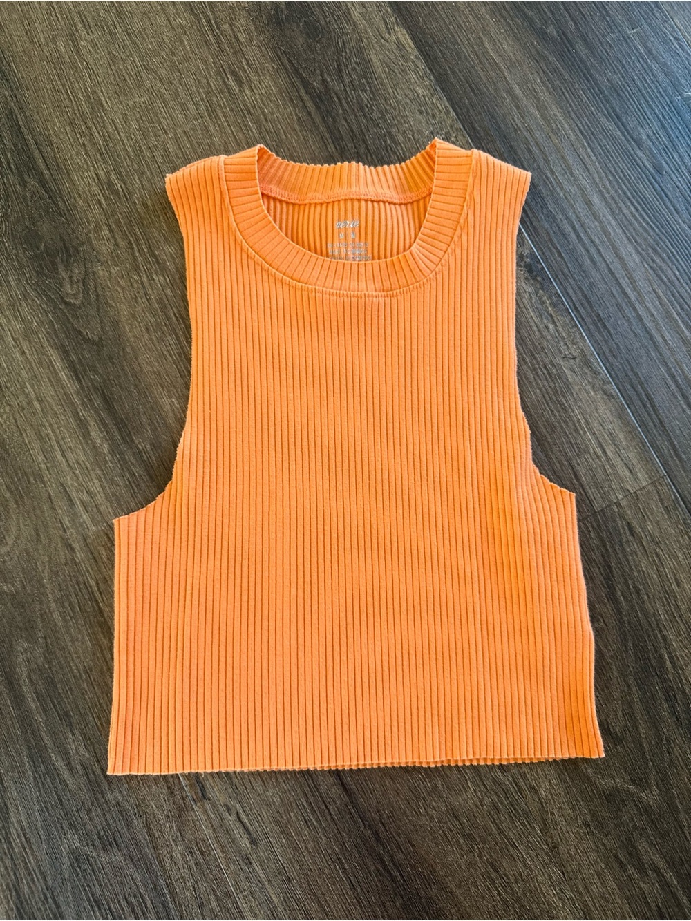 aerie Ribbed Crop Tank Top - Bright Orange